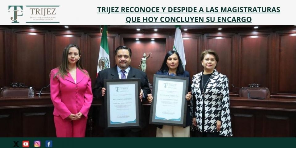 TRIJEZ RECONOCE Y DESPIDE A LAS MAGISTRATURAS QUE HOY CONCLUYEN SU ENCARGO